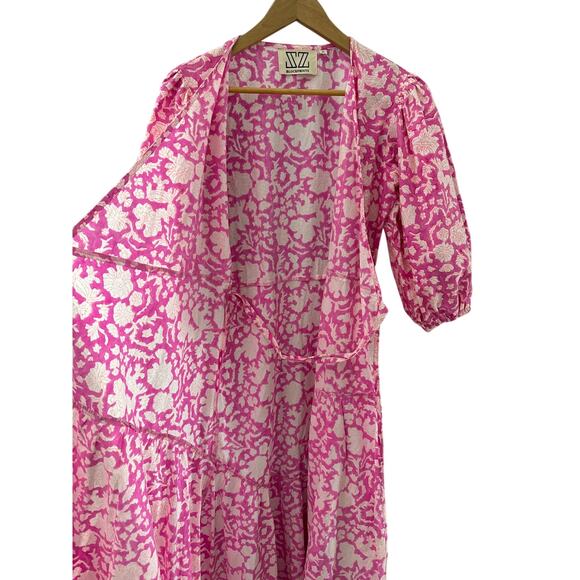 SZ Blockprints Haze Full Wrap Dress Eva Pink Size Small - Picture 7 of 12